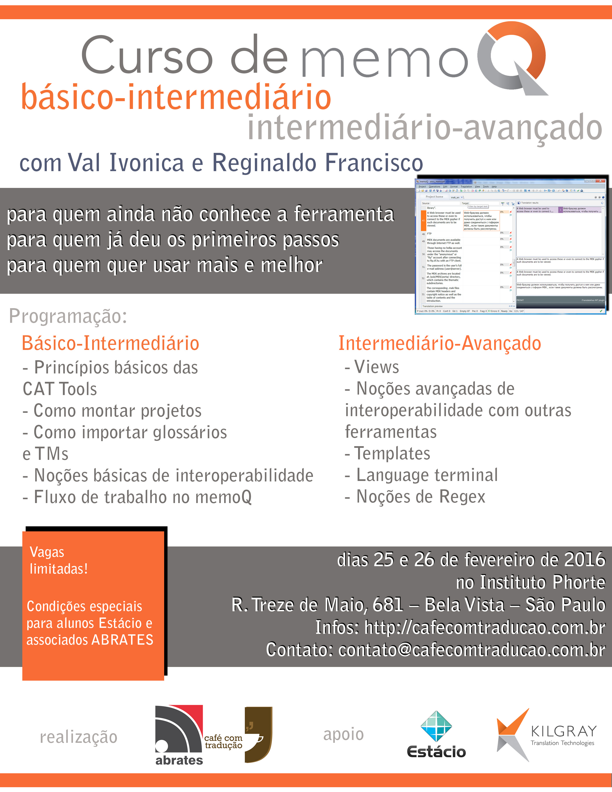 Português) Curso presencial de memoQ em São Paulo este mês